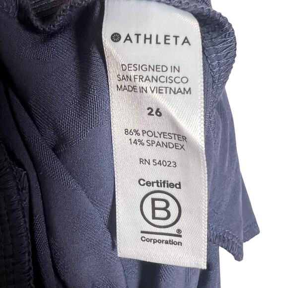 Athleta Brooklyn Textured Jacquard Leopard Medieval Violet Jumpsuit Size 26 - Picture 11 of 11